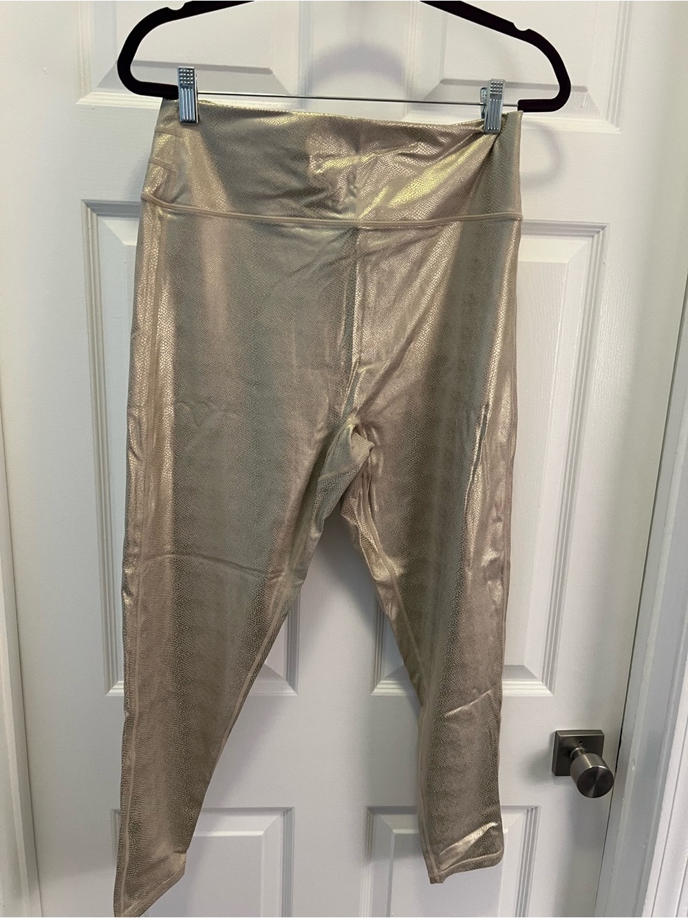 BuffBunny Metallic Champagne High-Rise Leggings